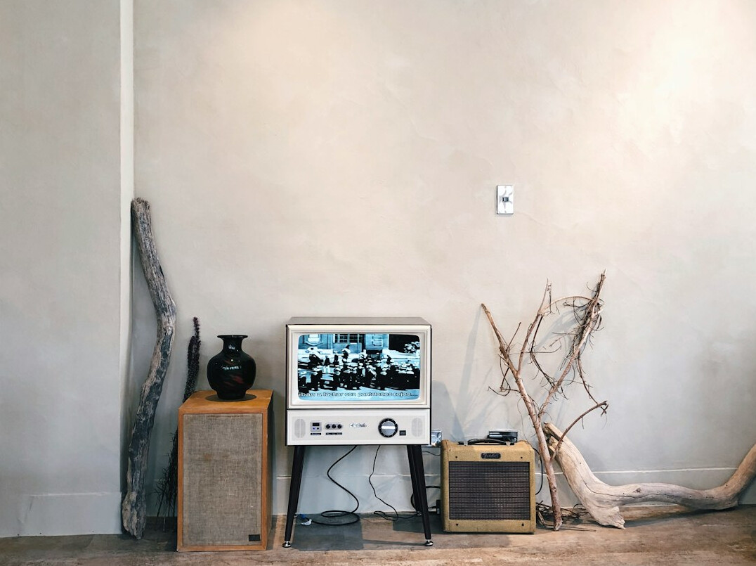 Small independent video studio with monitors and lights