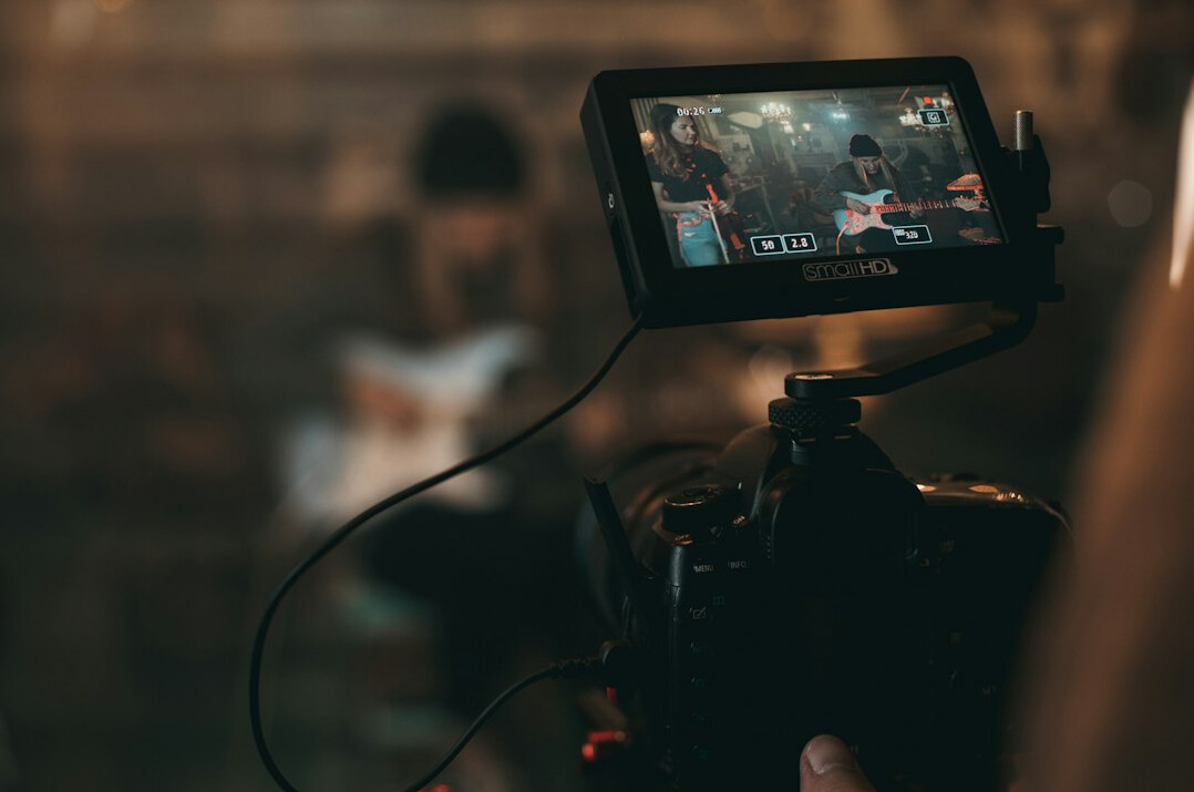 filmmaker organizing video clips