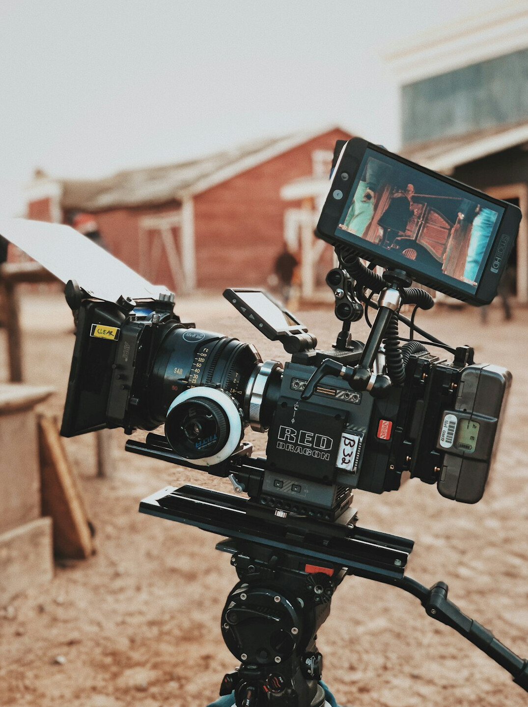 film lighting equipment on set