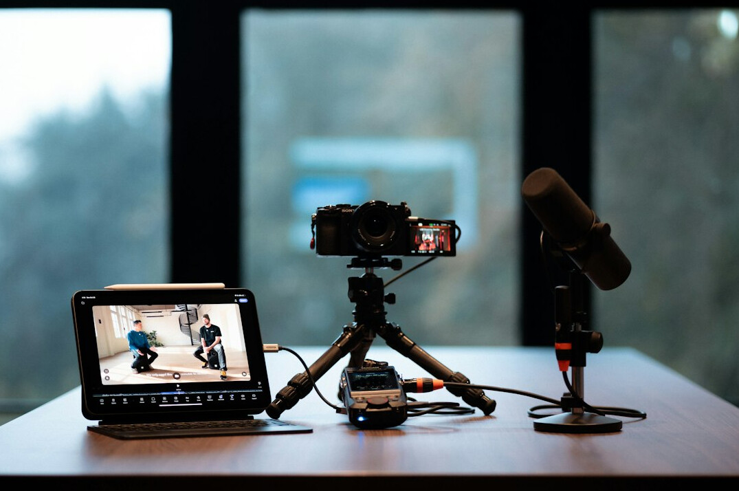 content creator filming with camera